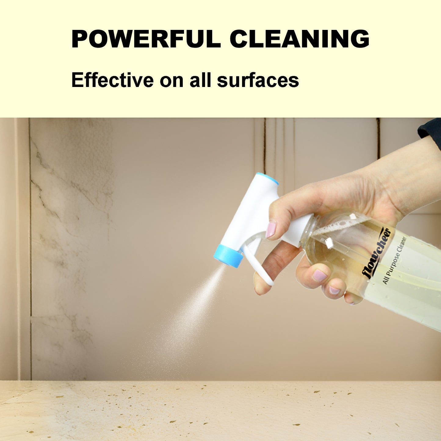 Flowcheer All Purpose Cleaner Kit – Lavender & Lemon Scent, 6 Eco-Friendly Refill Tablets