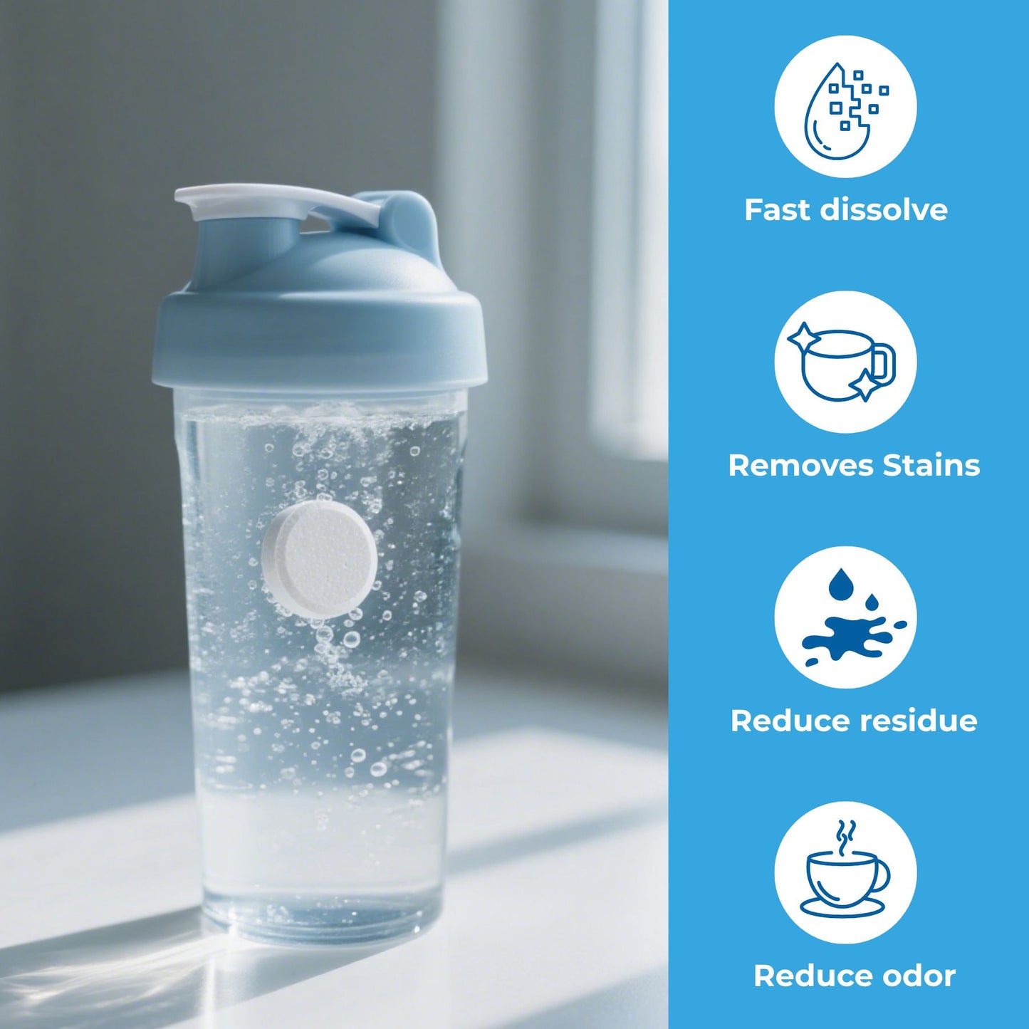 Bottle Cleaning Tablets, 36-Pack, Powerful Cleaner for Stainless Steel, Thermos, Tumblers, Hydration Packs, Removes Coffee Stains, Tea, Milk Residue & Odors