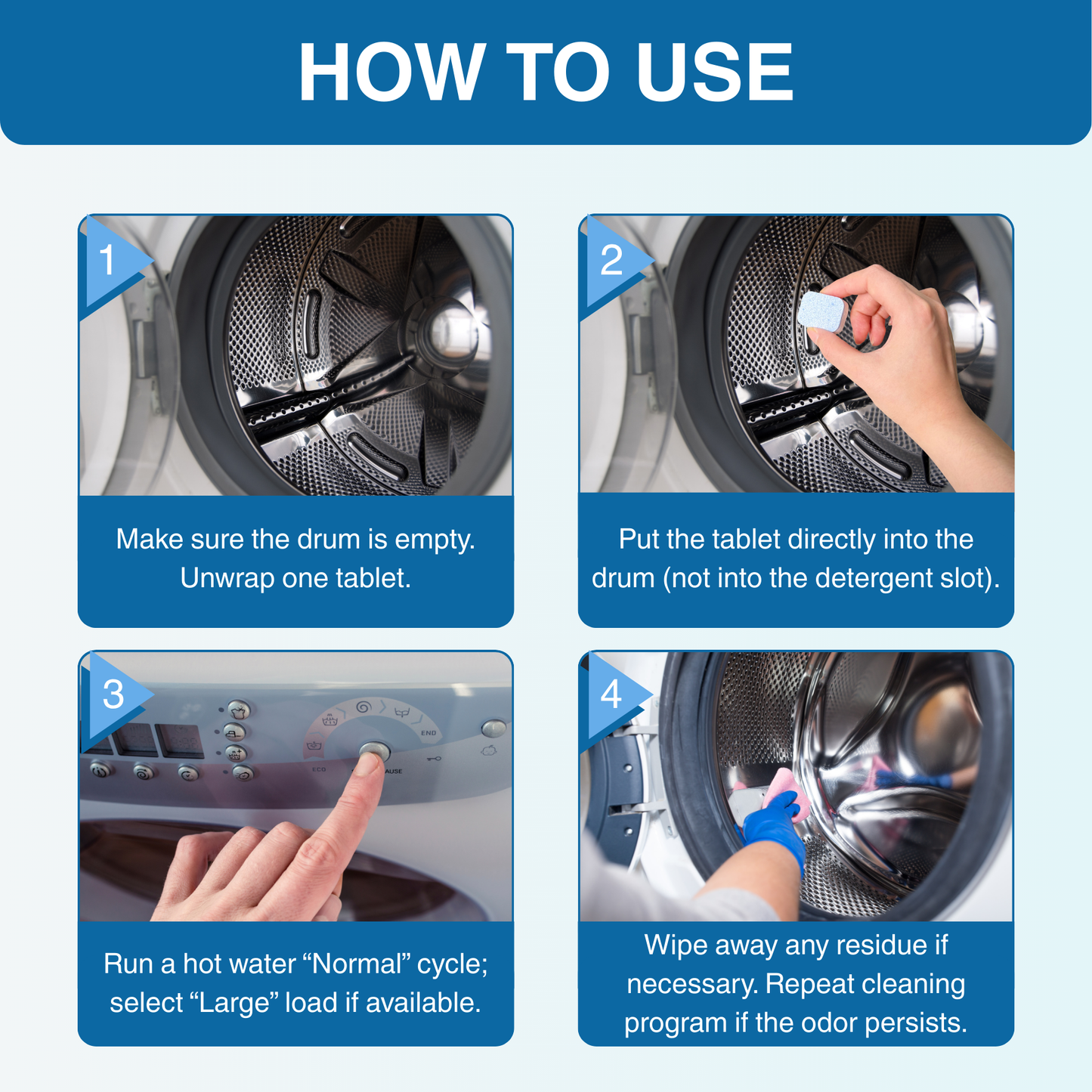 Flowcheer Washing Machine Cleaner Tablets – 24 Pack for HE & Top Load, Unscented & Pet Hair Remover - Flowcheer