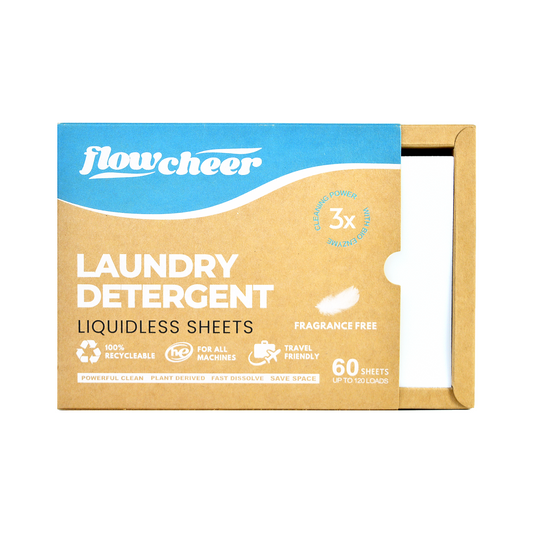 Eco Friendly Laundry Detergent Sheets - 60 Sheets up to 120 Loads, Powerful Plant-Based Enzymes, Clean Strips for HE Machine, Unscented