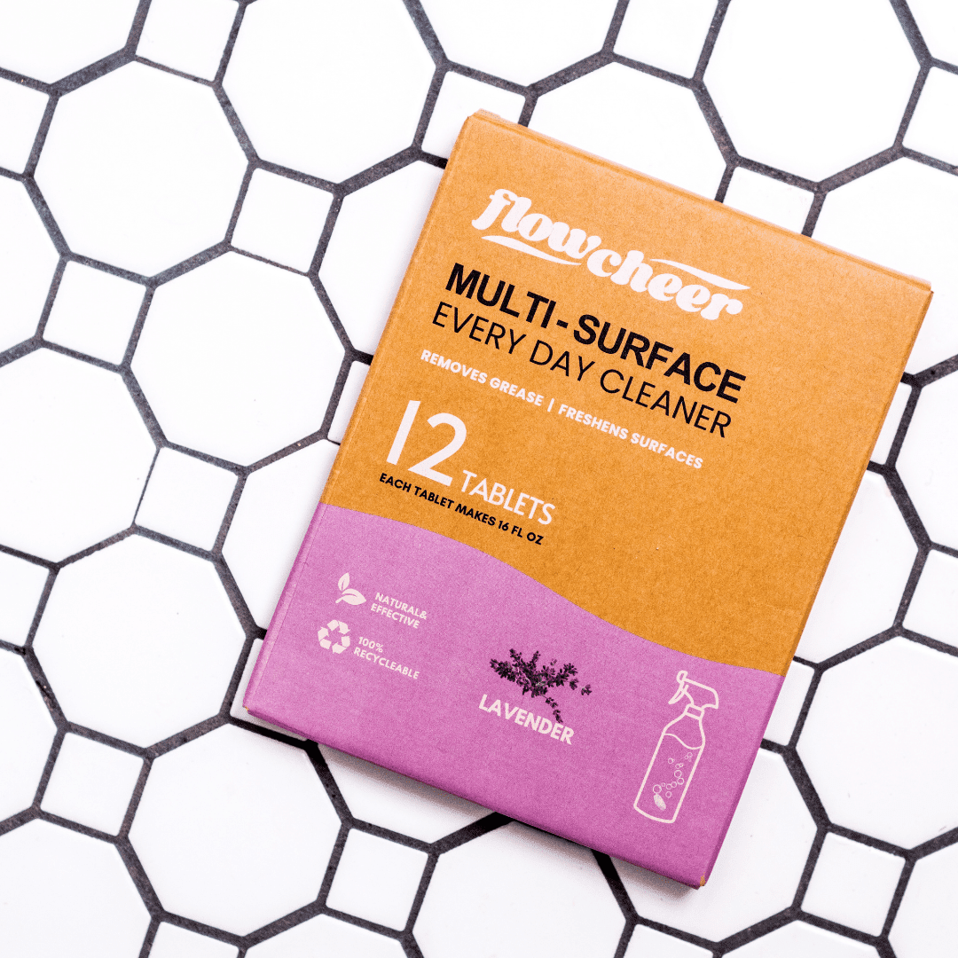 Flowcheer Multi-Surface Cleaner Refills 12 Tablets - Lavender - Powerful Clean - Flowcheer