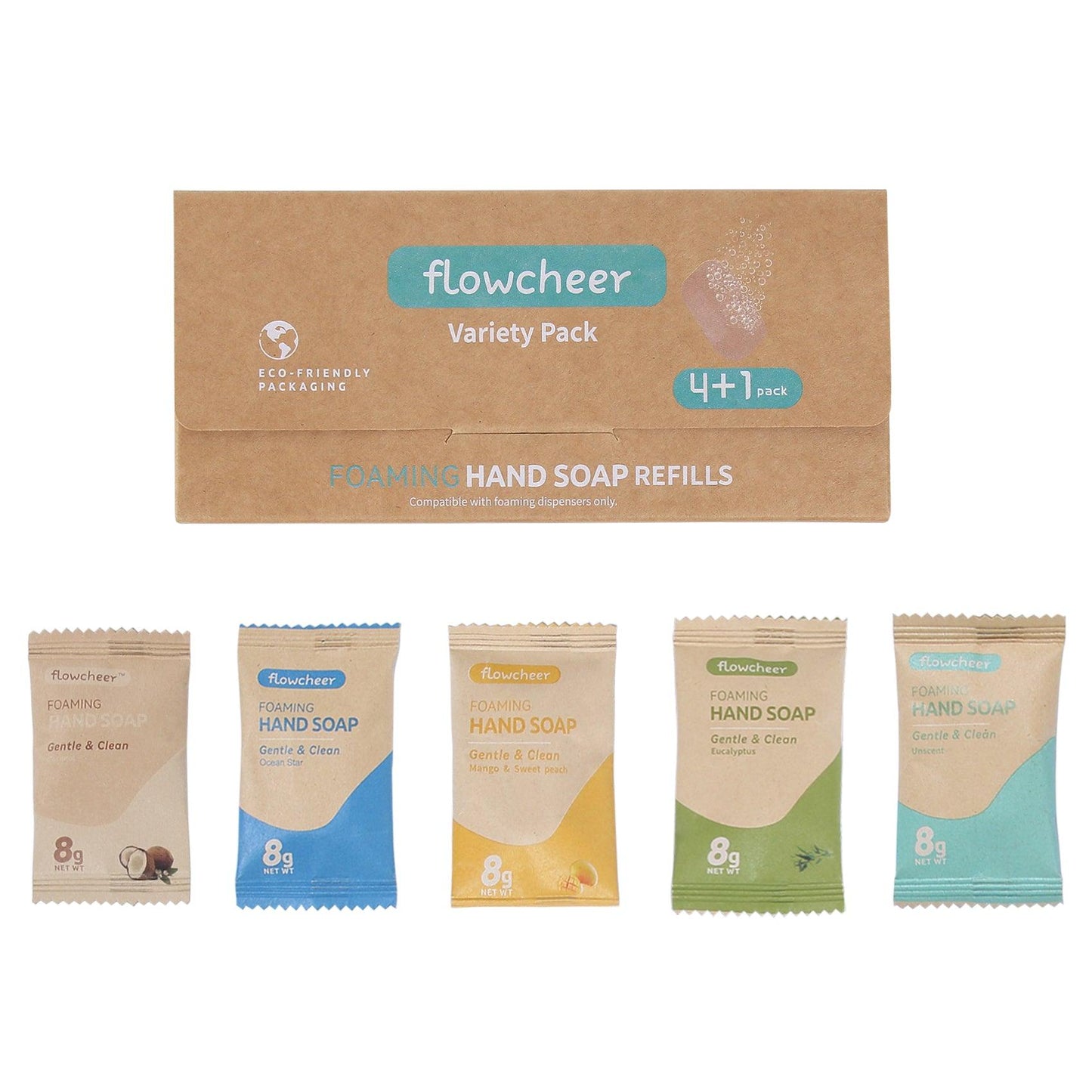 Foaming Hand Soap Refill 5 Tablets - (Coconut, Ocean Star, Eucalyptus, Orange, Lavender) - Flowcheer
