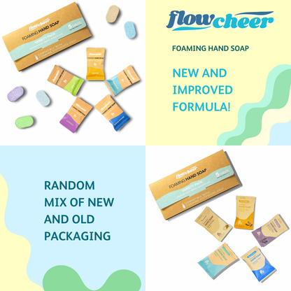 Foaming Hand Soap Tablet Refills-5 Sample Pack Hand Wash Tablets, Zero Waste Eco Friendly Cleaning Supplies-Fills 5 X 8 fl oz Refillable Foam Dispenser(40 Fl oz total)