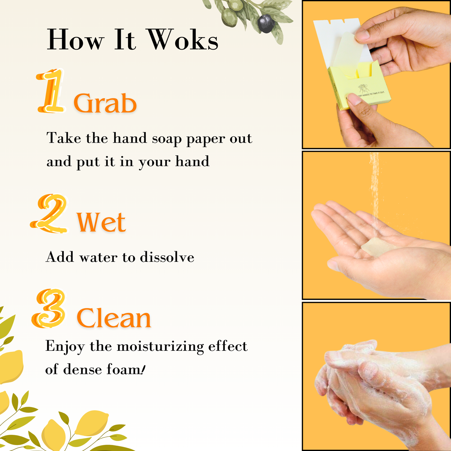 Paper Soap Sheets For Hand Washing - (360 Sheets) Coconut, Blueberry, Lemon Scents Portable Travel Soap Sheets, Eco-Friendly, Dissolvable soap sheets for travel, Hiking, Outdoor, School