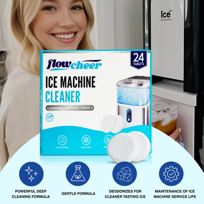Ice Maker Cleaner Tablets, Cleaning and Descaler for Countertop and Home Ice Machines, 24 Count for 1 Year, Suitable for Most Surfaces