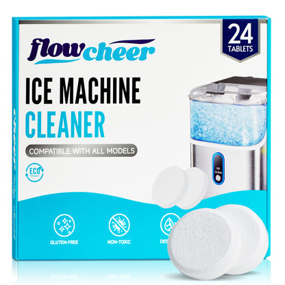 Ice Maker Cleaner Tablets, Cleaning and Descaler for Countertop and Home Ice Machines, 24 Count for 1 Year, Suitable for Most Surfaces