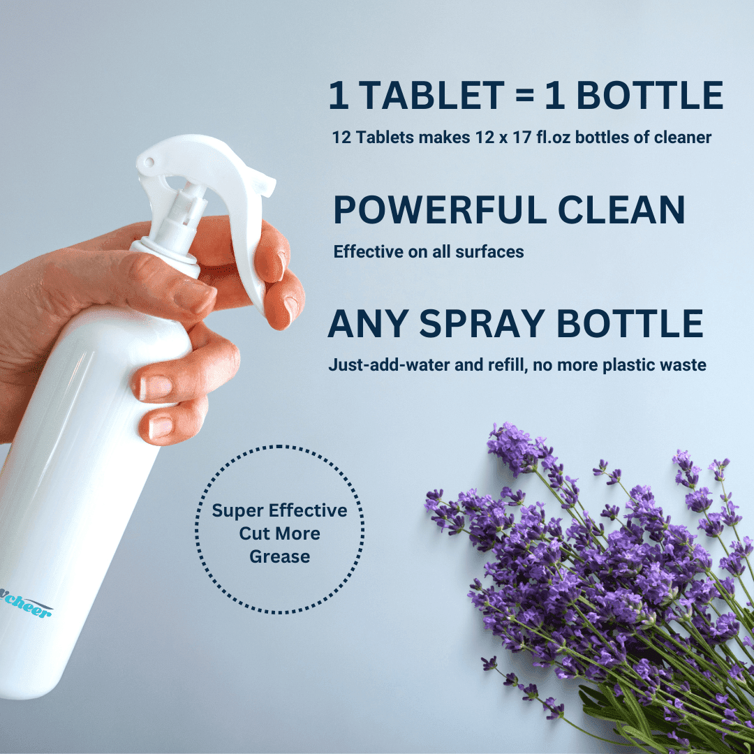 Flowcheer Multi-Surface Cleaner Refills 12 Tablets - Lavender - Powerful Clean - Flowcheer