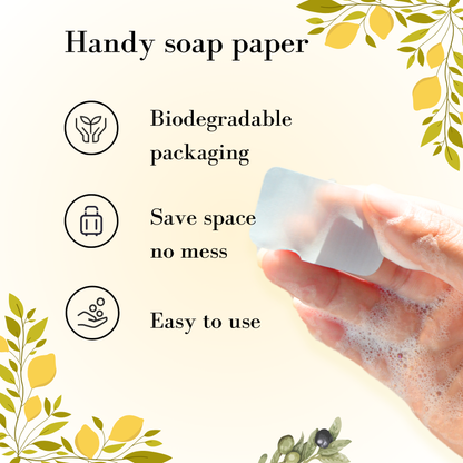 Paper Soap Sheets For Hand Washing - (360 Sheets) Coconut, Blueberry, Lemon Scents Portable Travel Soap Sheets, Eco-Friendly, Dissolvable soap sheets for travel, Hiking, Outdoor, School