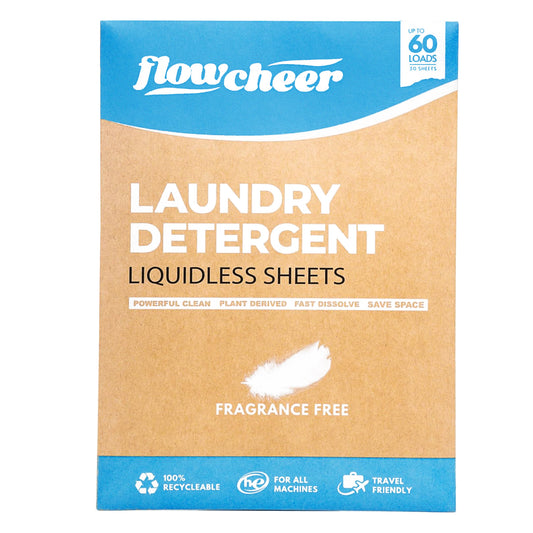 Flowcheer Laundry Detergent Sheets - 30 Sheets - Unscented Fragrance