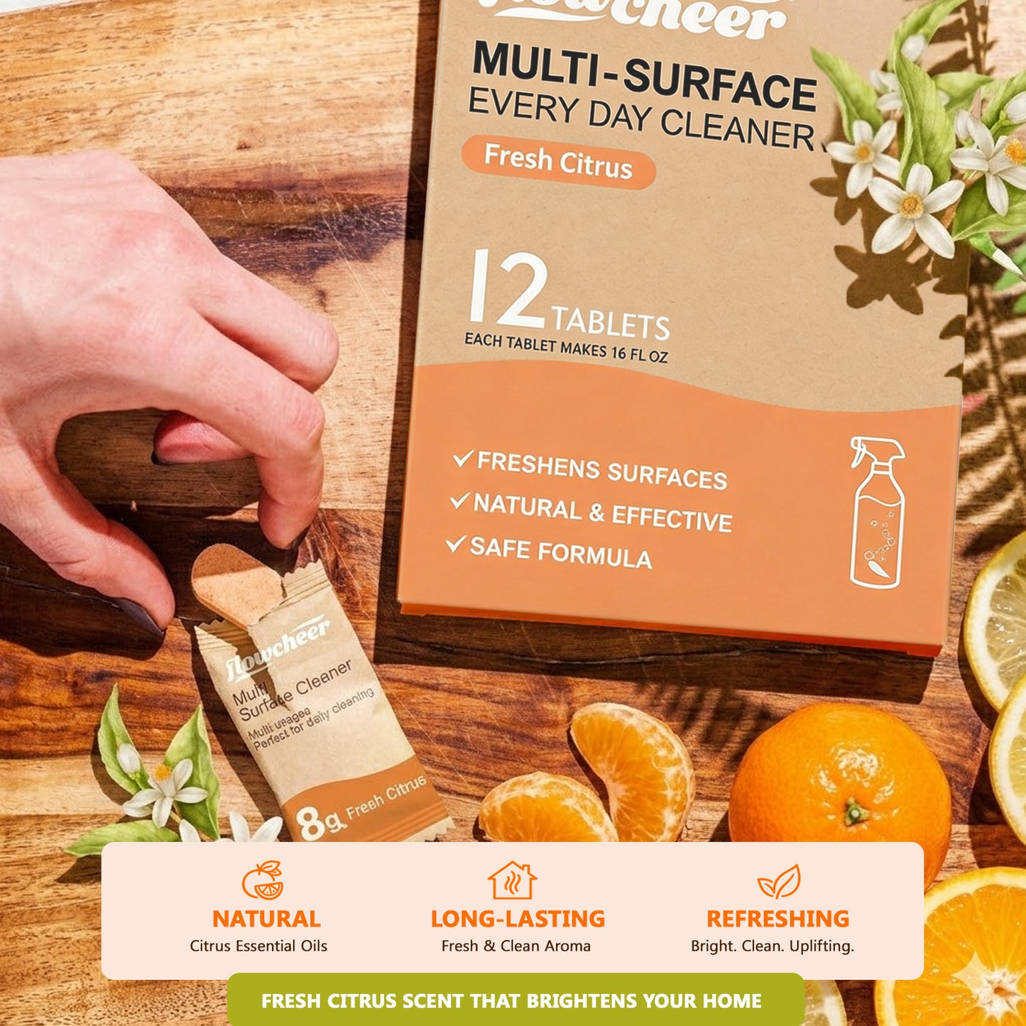 Citrus Flowcheer Multi-Surface Cleaner Refills 12 Tablets (12ct)