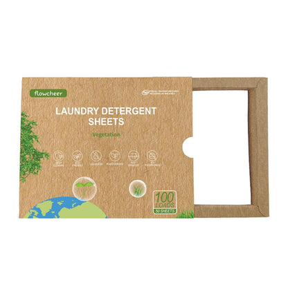 Flowcheer Laundry Detergent Sheets - 50 Sheets - Vegetation Fragrance - Flowcheer
