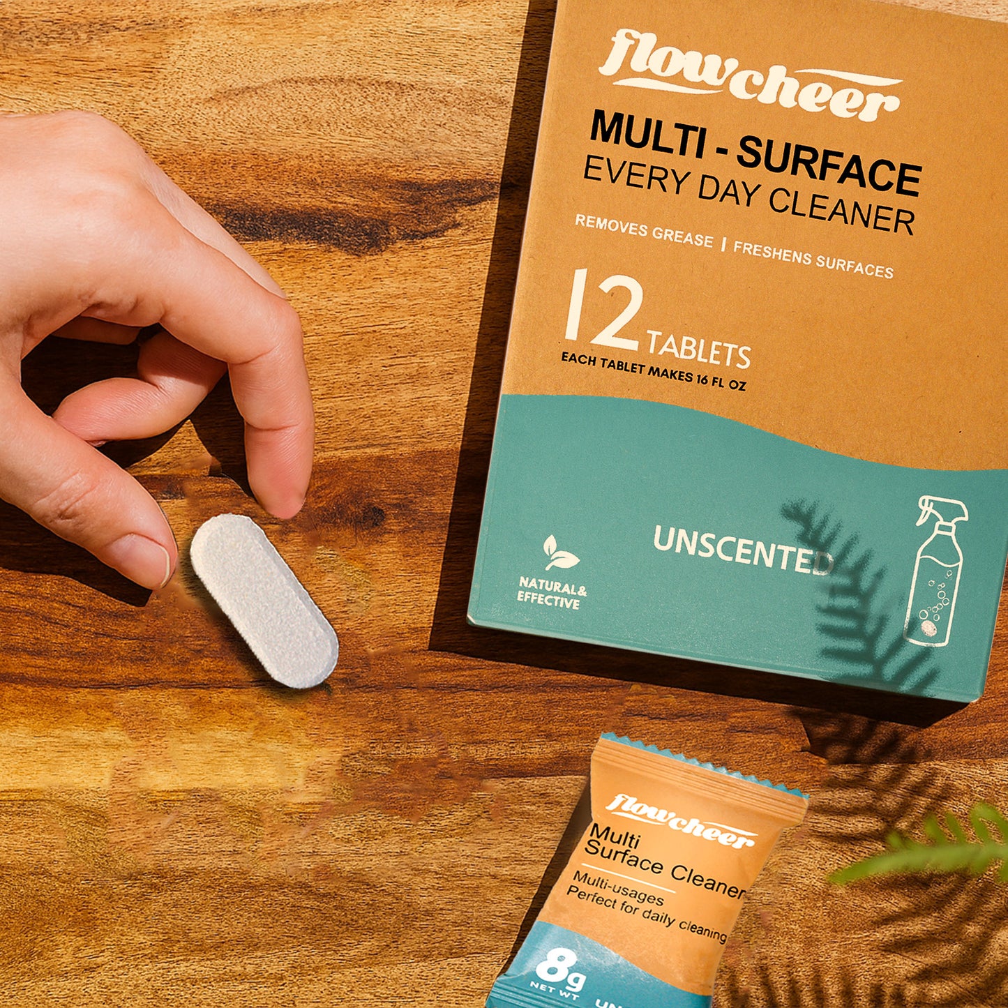 Flowcheer Multi-Surface Cleaner Tablets – 12 Pack, Free & Clear