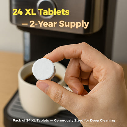 Flowcheer Coffee Machine Cleaner Descaler Tablets - 12 Count, Coffee Maker Pot Descaling & Cleaning Tabs