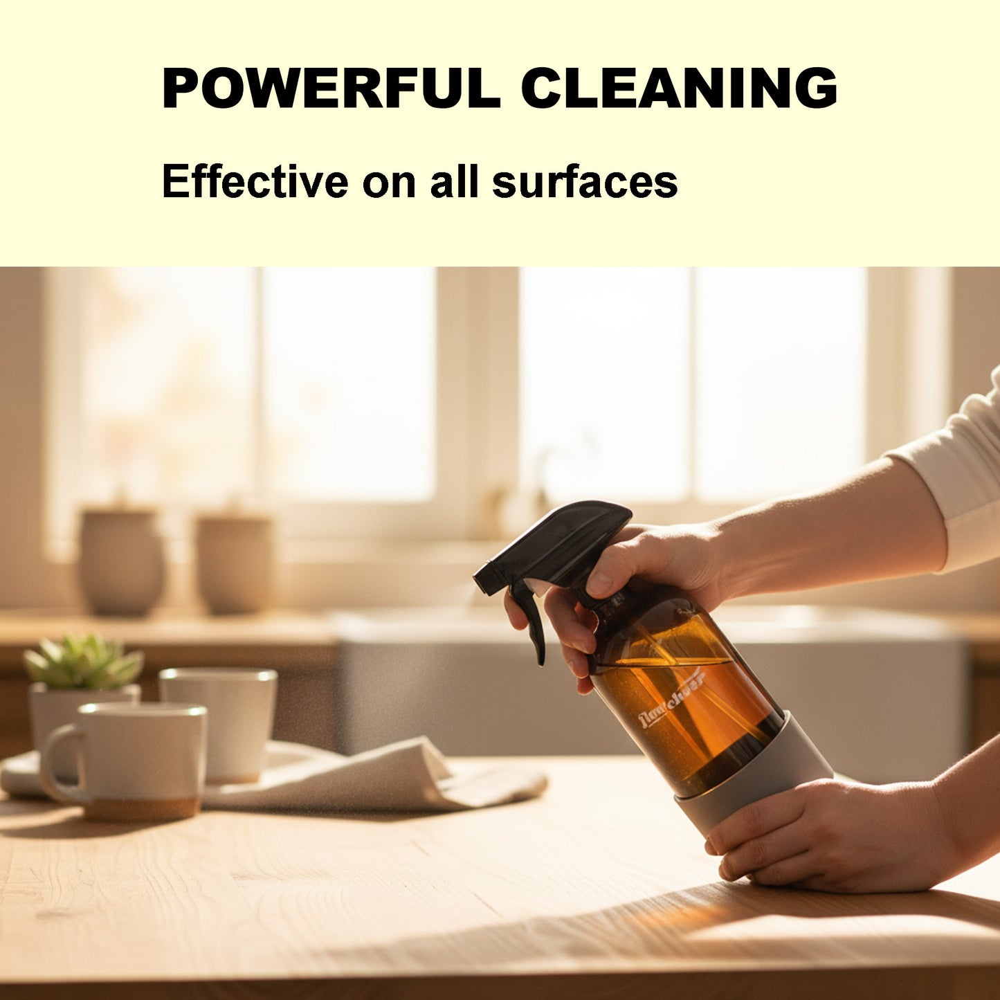 Flowcheer Lemon Multi-Purpose Cleaner: 6 Concentrated Tablets & Bottle