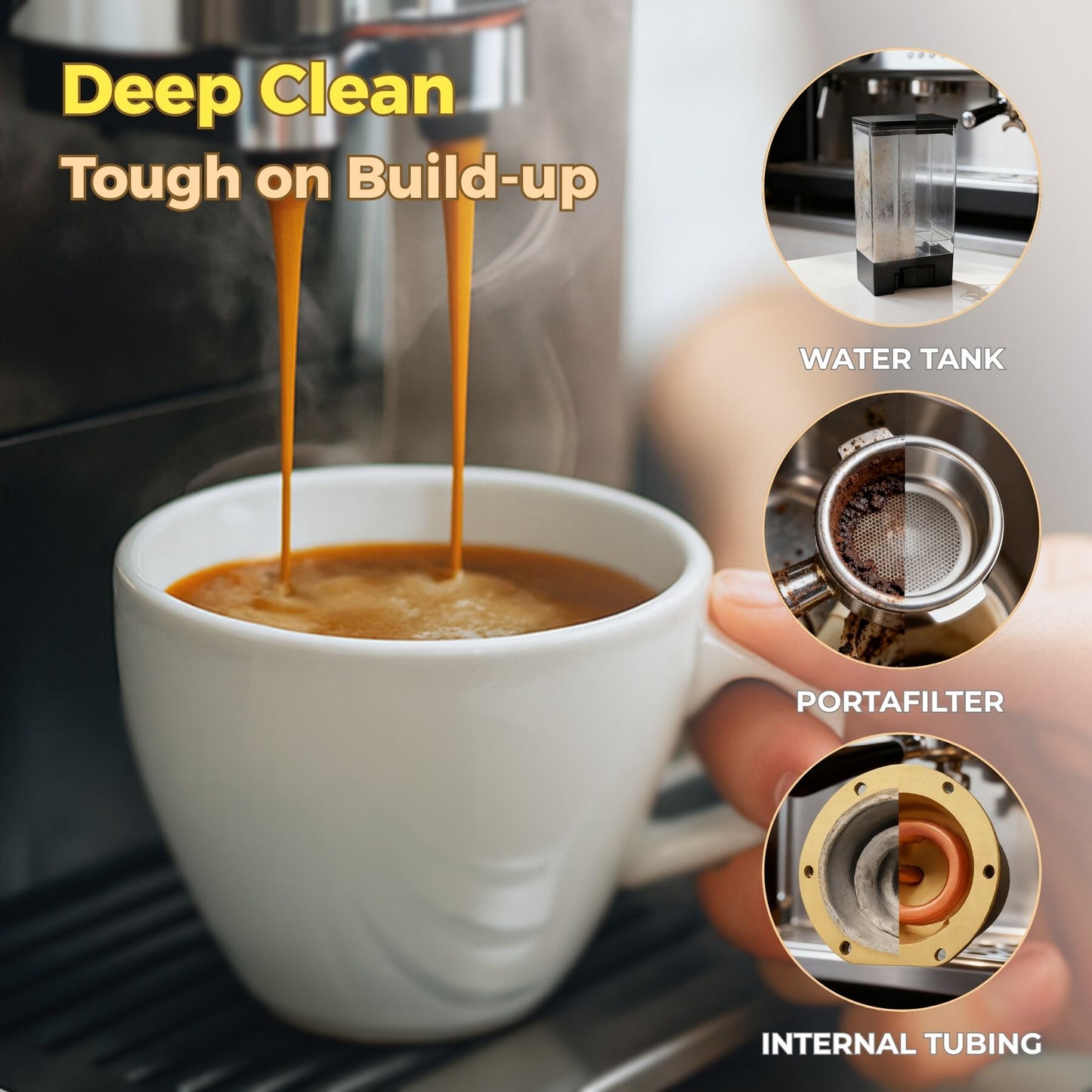 Flowcheer Coffee Machine Cleaner Descaler Tablets - 12 Count, Coffee Maker Pot Descaling & Cleaning Tabs