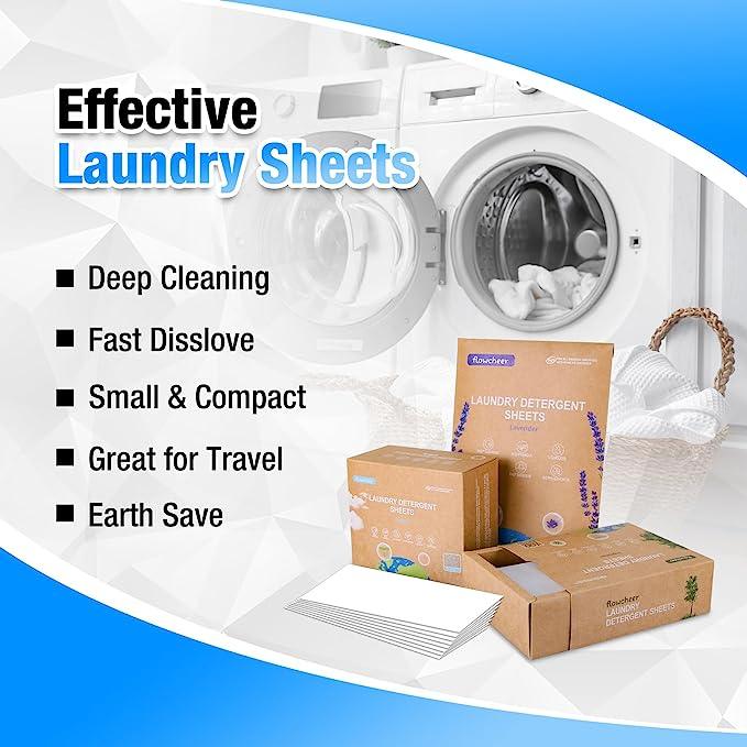Flowcheer Laundry Detergent Sheets - 50 Sheets - Vegetation Fragrance - Flowcheer