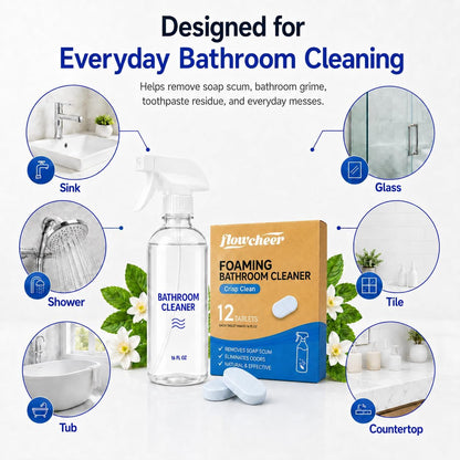 Flowcheer Foaming Bathroom Cleaner Tablets (12-Pack)