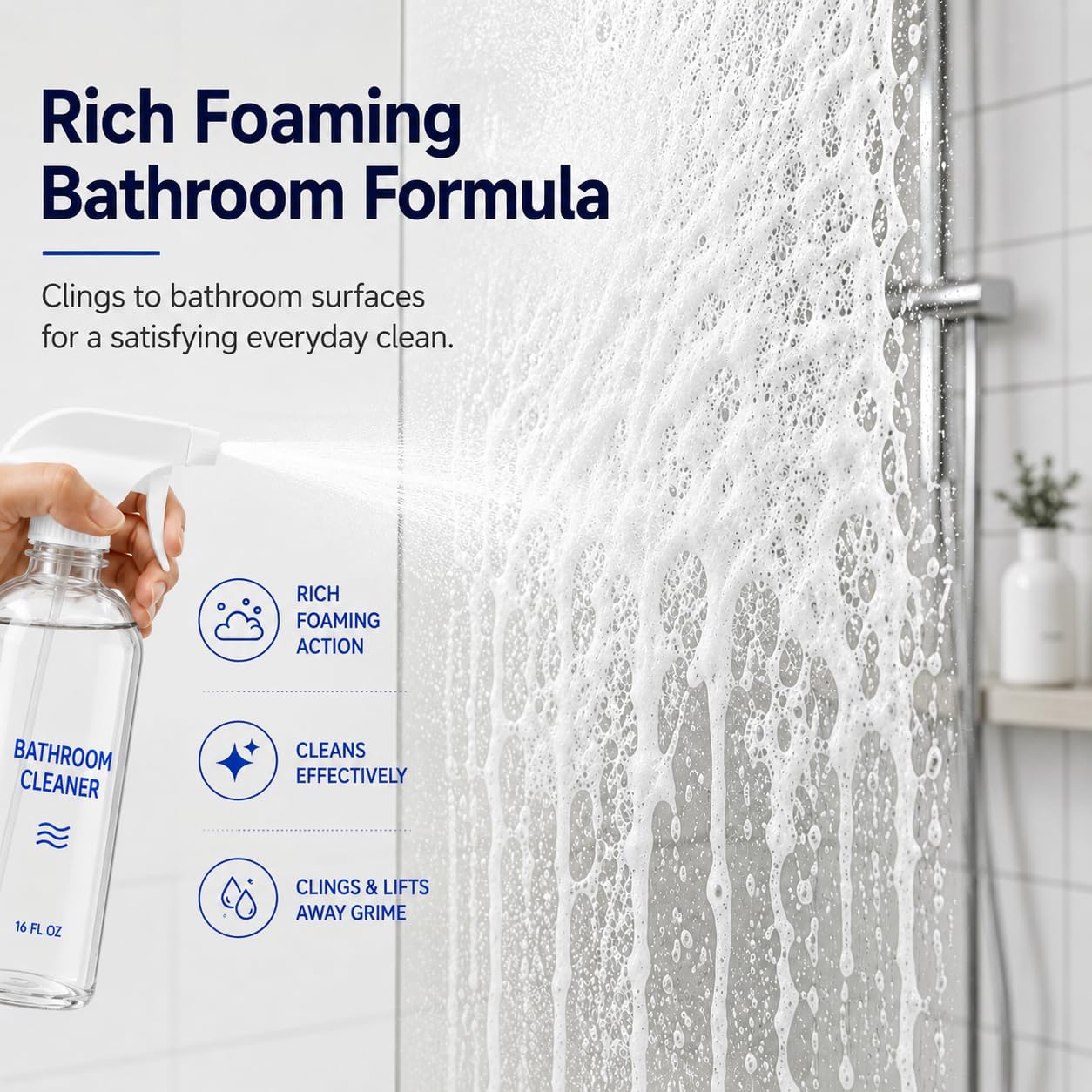 Flowcheer Foaming Bathroom Cleaner Tablets (12-Pack)