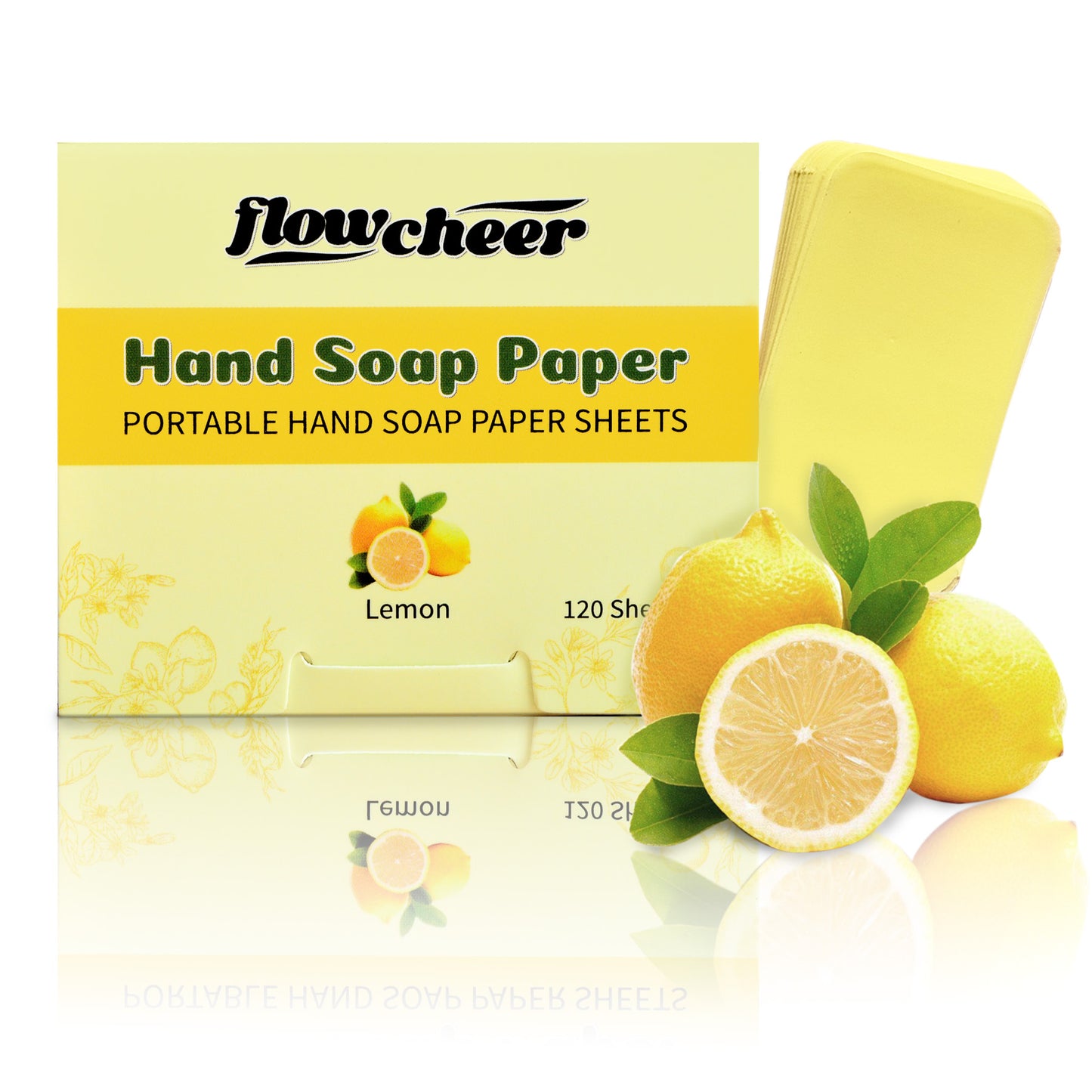 Paper Soap Sheets For Hand Washing - (120 Sheets) Lemon Scent Portable Travel Soap Sheets, Eco-Friendly, Dissolvable Hand Soap for Camping, Travel, On-the-Go Use