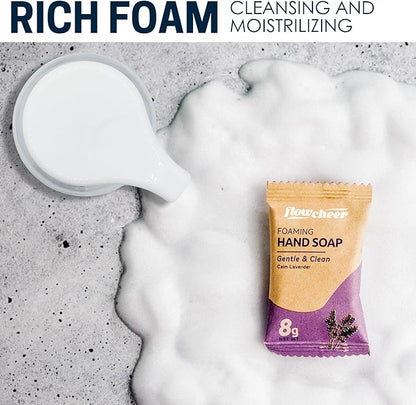 Foaming Hand Soap Refill Tablets - Glass Foaming Soap Dispenser Combo - Crystal Clear Real Glass Bottle 11 oz - 4 Refill Tablet Included Start Kit - Soap Pump for Bathroom Kitchen Countertop