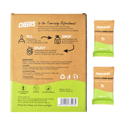 Flowcheer Vanilla Foaming Hand Soap - Luxurious, Eco-Friendly, Moisturizing Hand Wash with Natural Vanilla Scent - 12 oz Refillable Bottle