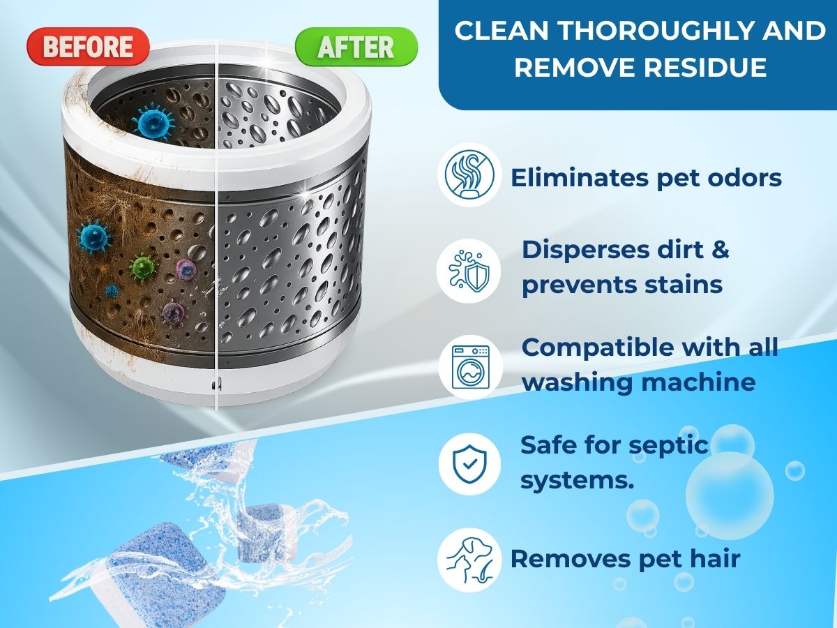 Flowcheer Washing Machine Cleaner Tablets - 24 Pack Refill