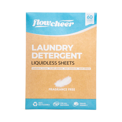 Flowcheer Laundry Detergent Sheets - 30 Sheets - Unscented Fragrance - Flowcheer