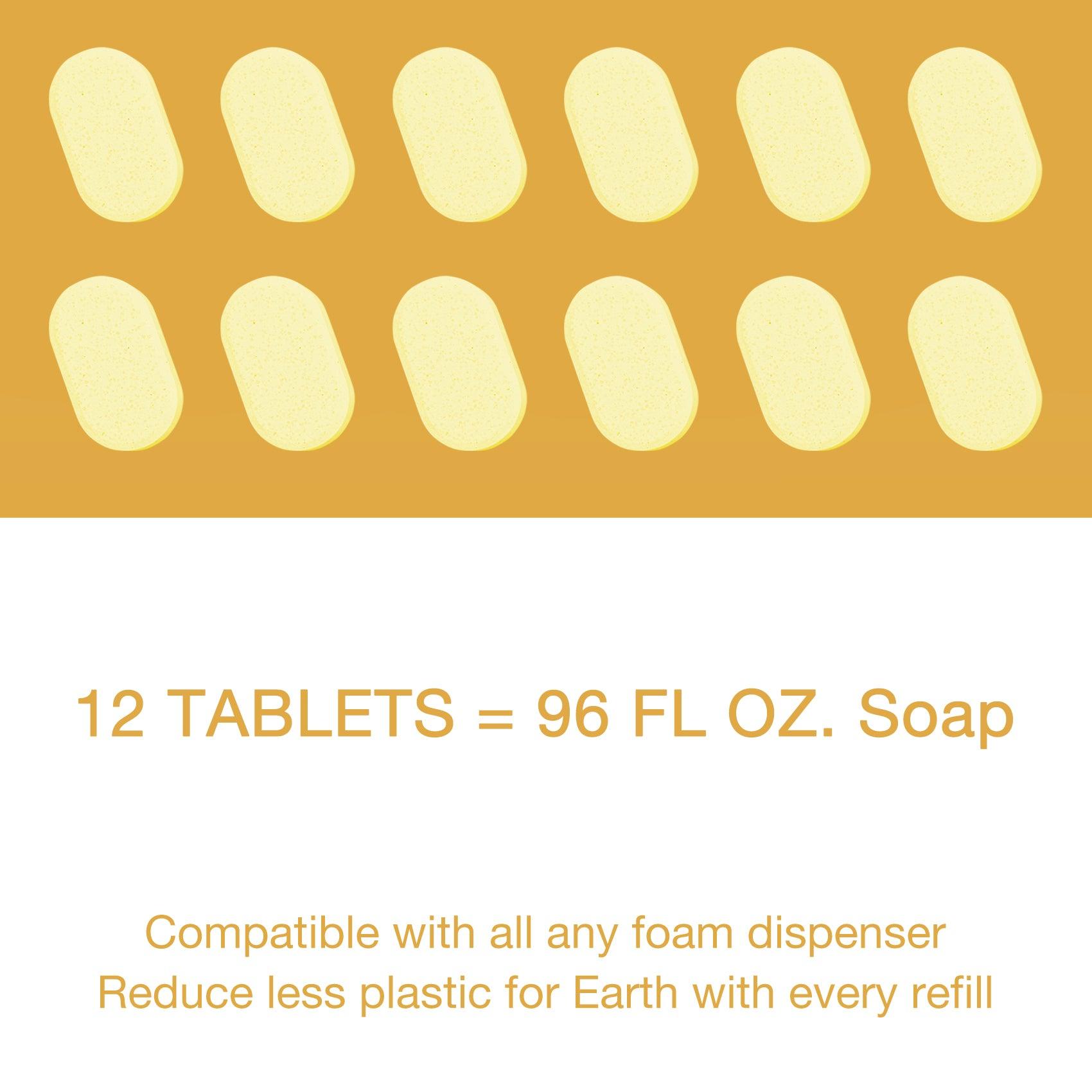 Foaming Hand Soap Refill 12 Tablets - Mango Fragrance - Flowcheer