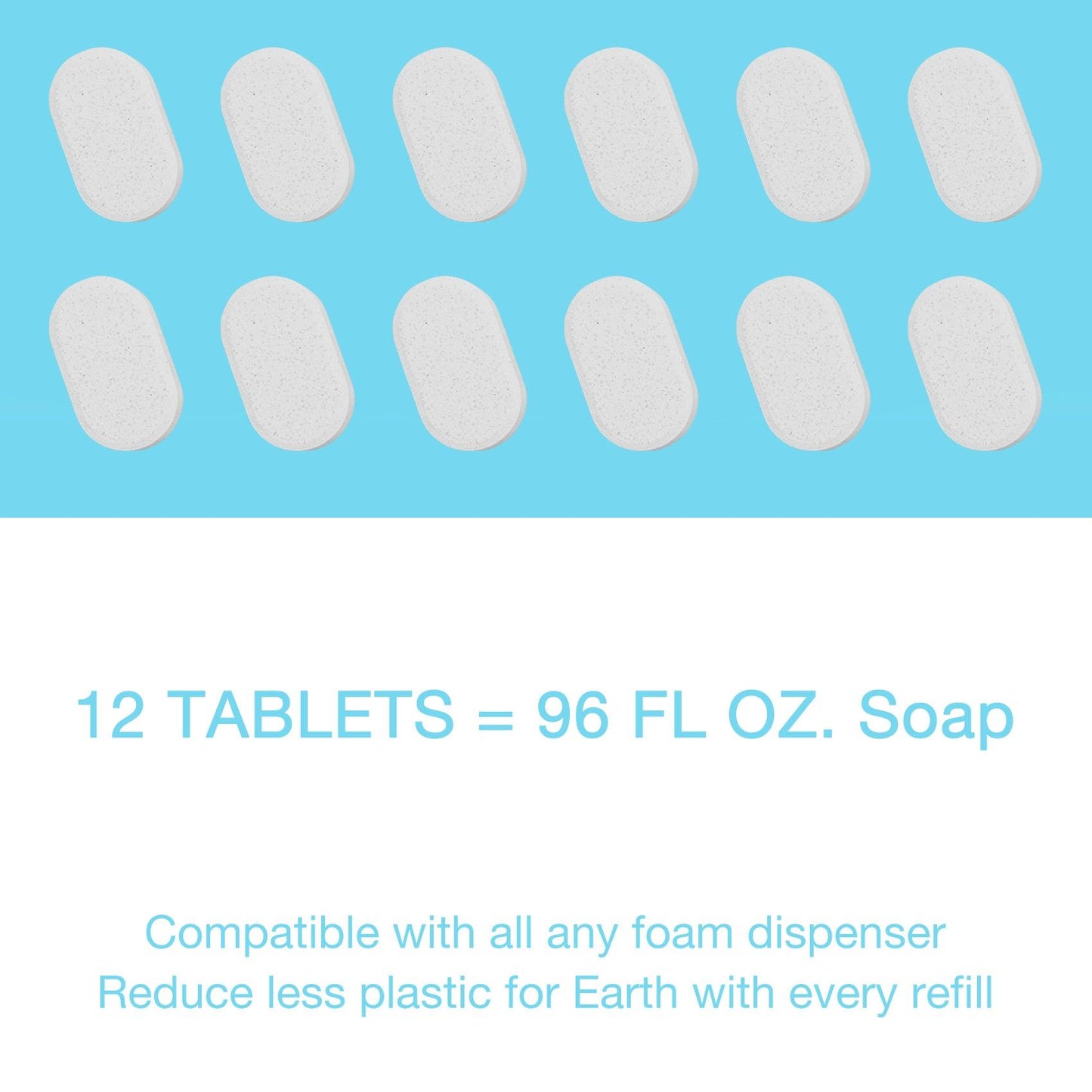 Foaming Hand Soap Refill 12 Tablets - Unscented - Flowcheer