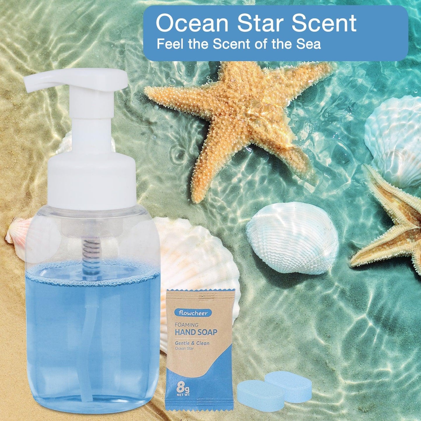 Foaming Hand Soap Refill 12 Tablets - Ocean Star Fragrance - Flowcheer