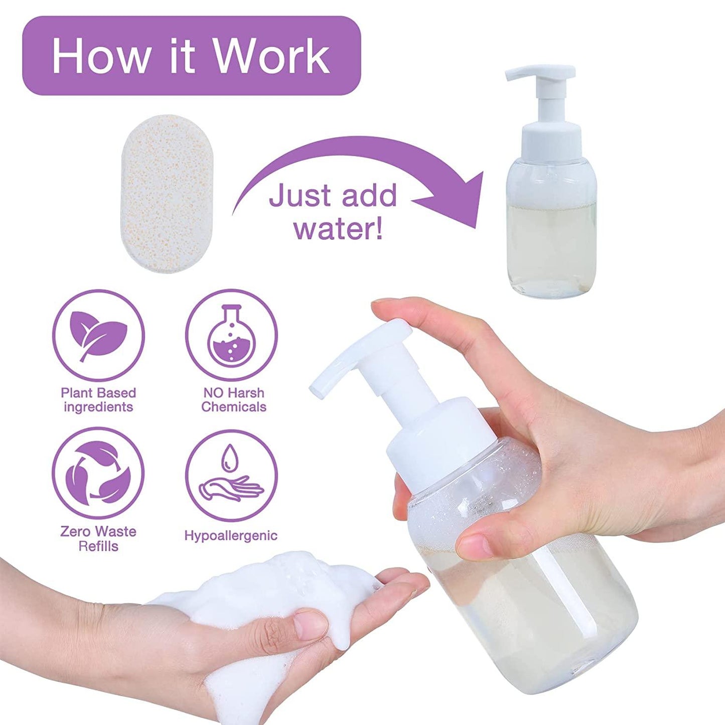 Foaming Hand Soap Refill 12 Tablets - Lavender Fragrance - Flowcheer